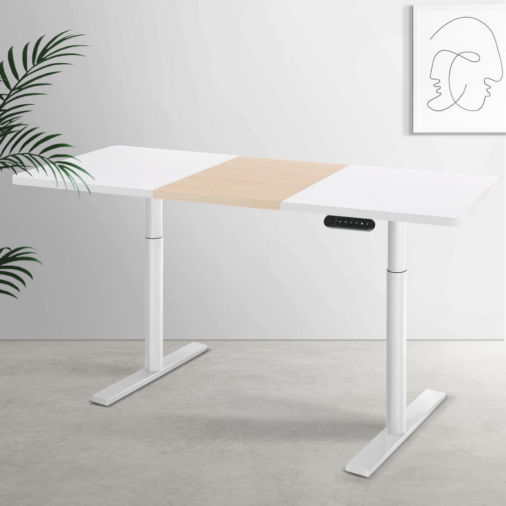 Artiss Standing Desk Motorised Pine 140CM - White