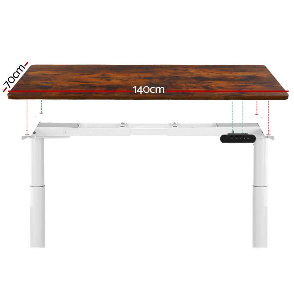 Artiss Standing Desk White &amp; Brown 140CM