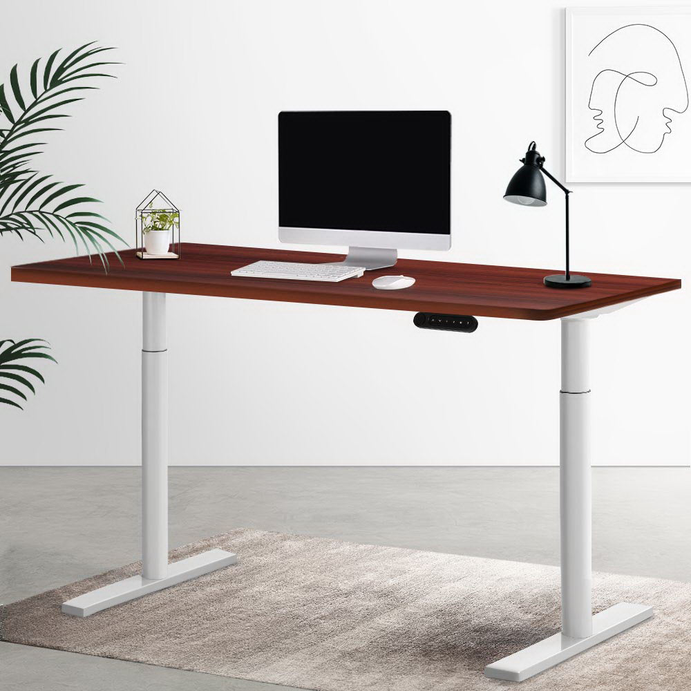 Artiss Standing Desk White &amp; Walnut 140CM