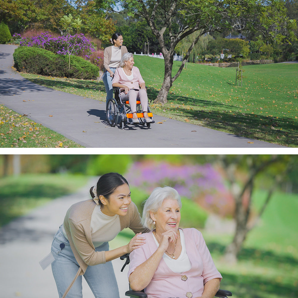 Aluminum Folding Wheelchair, 20&quot; Rear wheels Orange