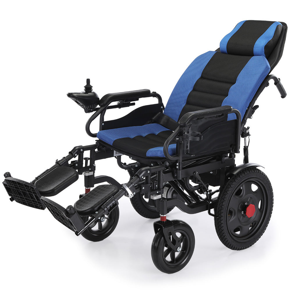 EQUIPMED Power Electric Wheelchair, Wide Bariatric Chair, Comfortable for S-XL, Long Range, Recline Adjustment, Lithium Battery, 16&#39;&#39; Wheels, Headrest, Folding