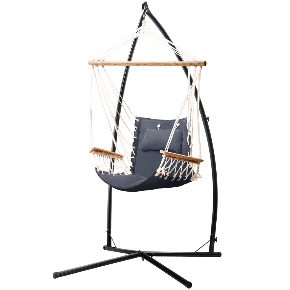 Gardeon 210cm Outdoor Hammock Chair - Grey