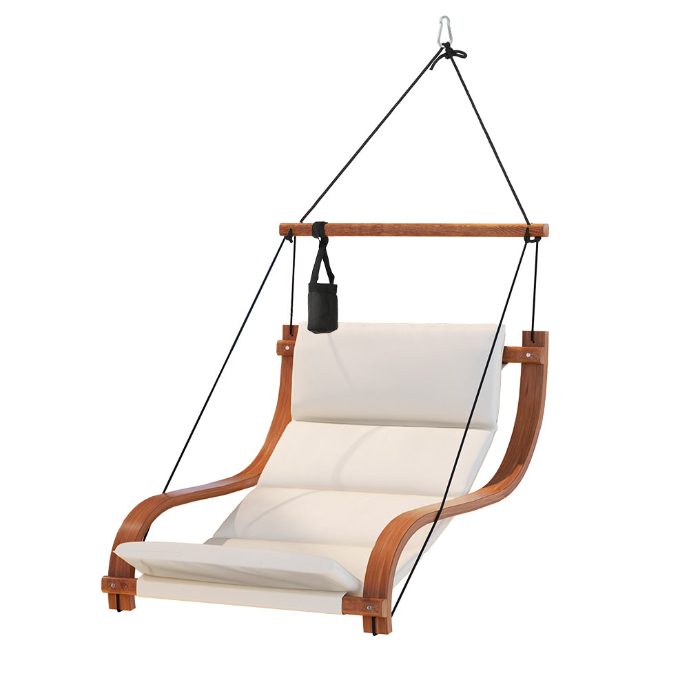 Gardeon Wooden Hanging Hammock Chair Cream