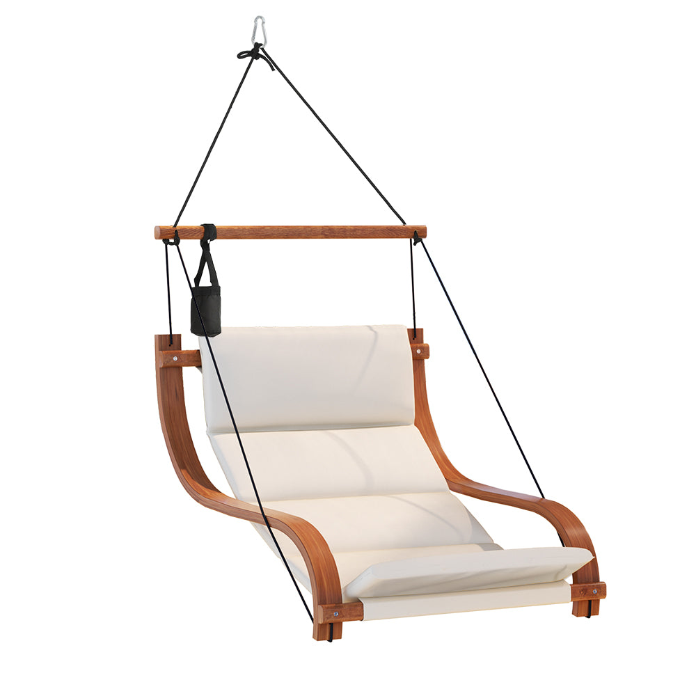 Gardeon Wooden Hanging Hammock Chair Cream