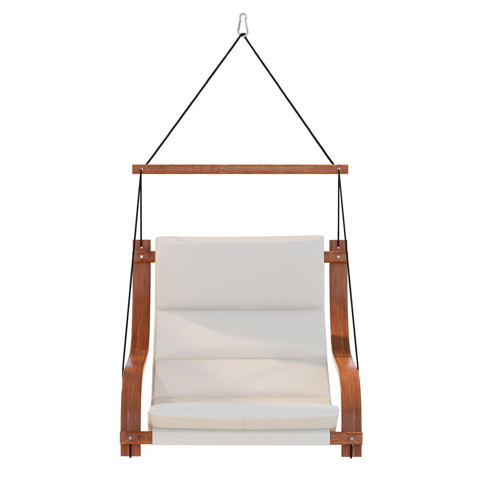 Gardeon Wooden Hanging Hammock Chair Cream