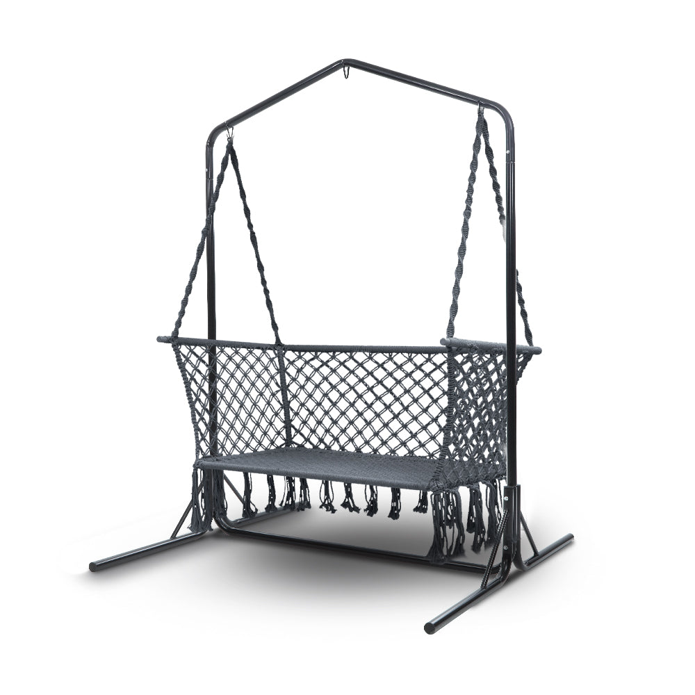 Gardeon Double Swing Hammock Chair with Stand - Grey