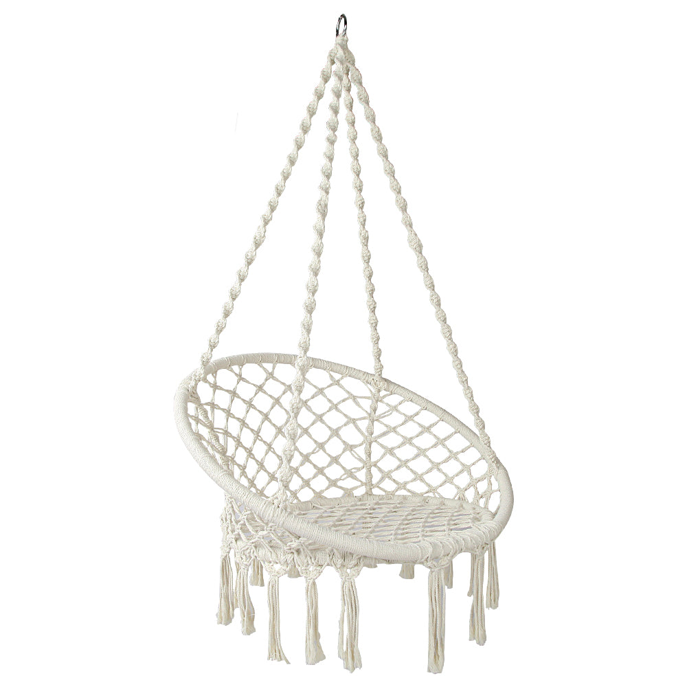Gardeon Cream Hanging Hammock Chair Swing Bed - 124cm