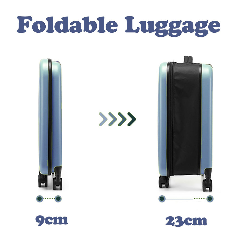 Viviendo 24&#39;&#39; Collapsible Suitcase, Foldable Space Saving Luggage - Blue