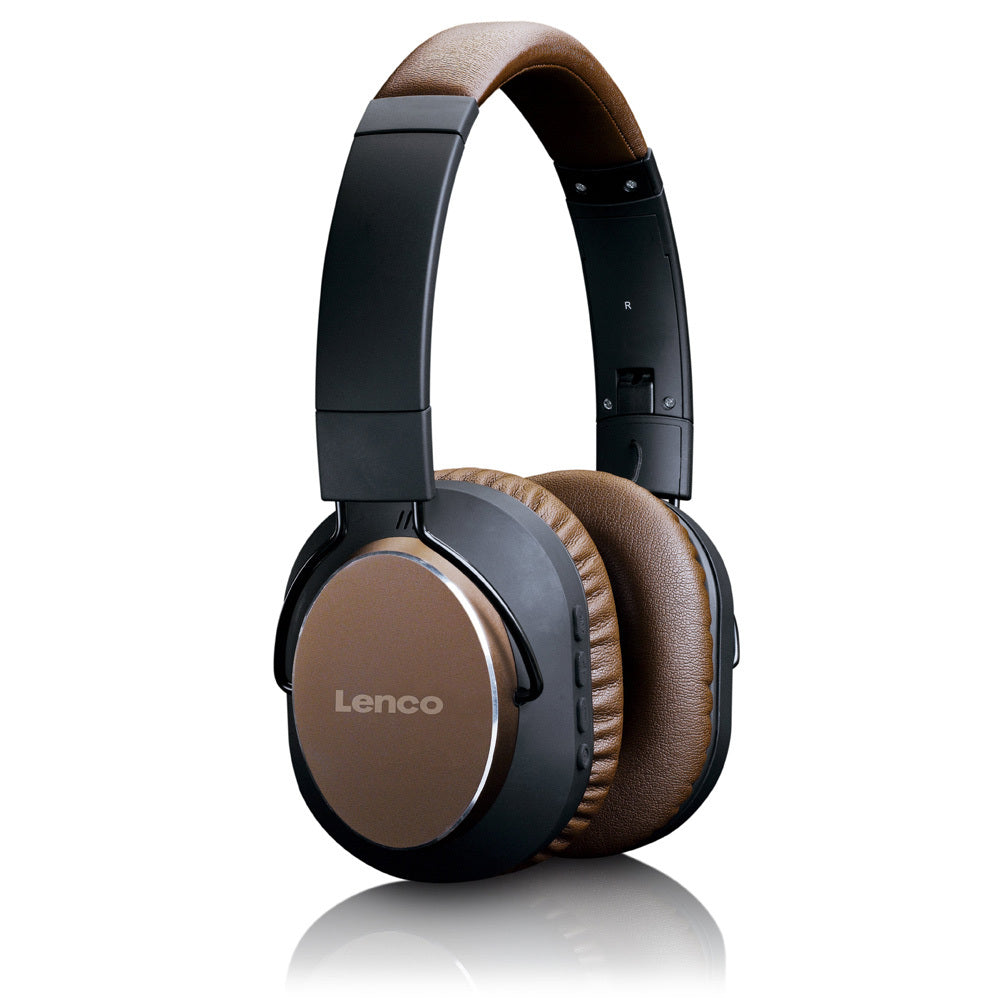 Lenco HPB-730 Wireless Bluetooth Active Noise Cancelling Headphones - Brown