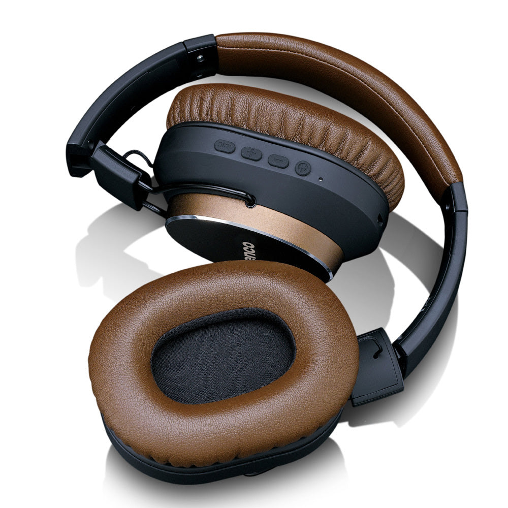 Lenco HPB-730 Wireless Bluetooth Active Noise Cancelling Headphones - Brown