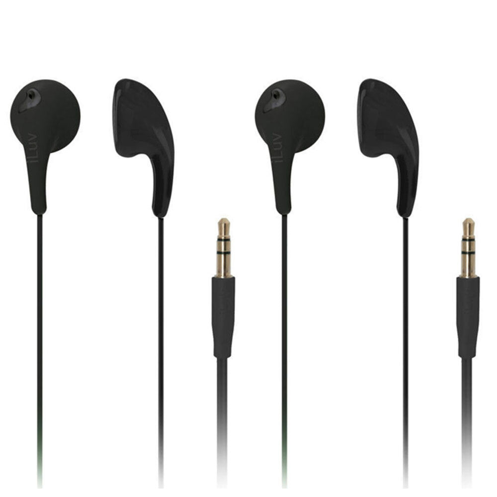 iLuv Black Bubble Gum 2 Earphones 2 Pack