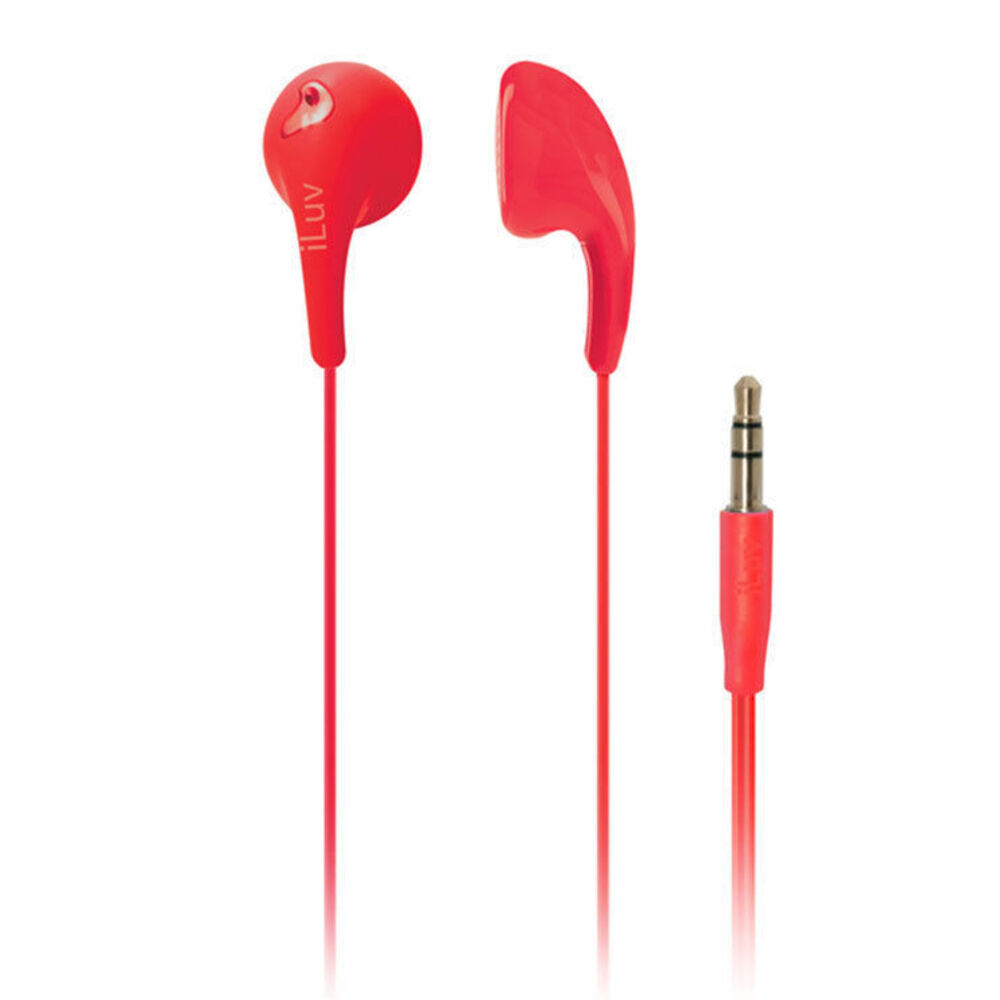 iLuv Red Bubble Gum 2 Earphones 2 Pack