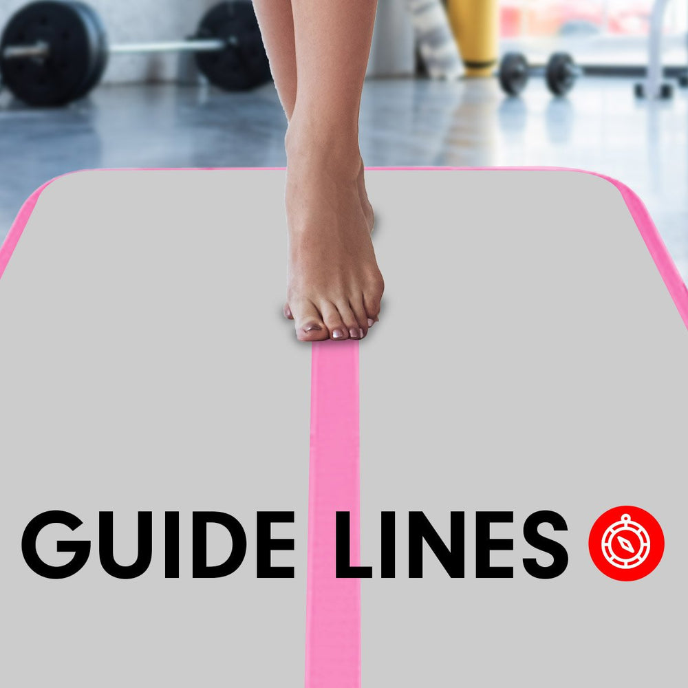 Powertrain 5x1m Air Track Inflatable Gymnastics Tumbling Mat - Pink