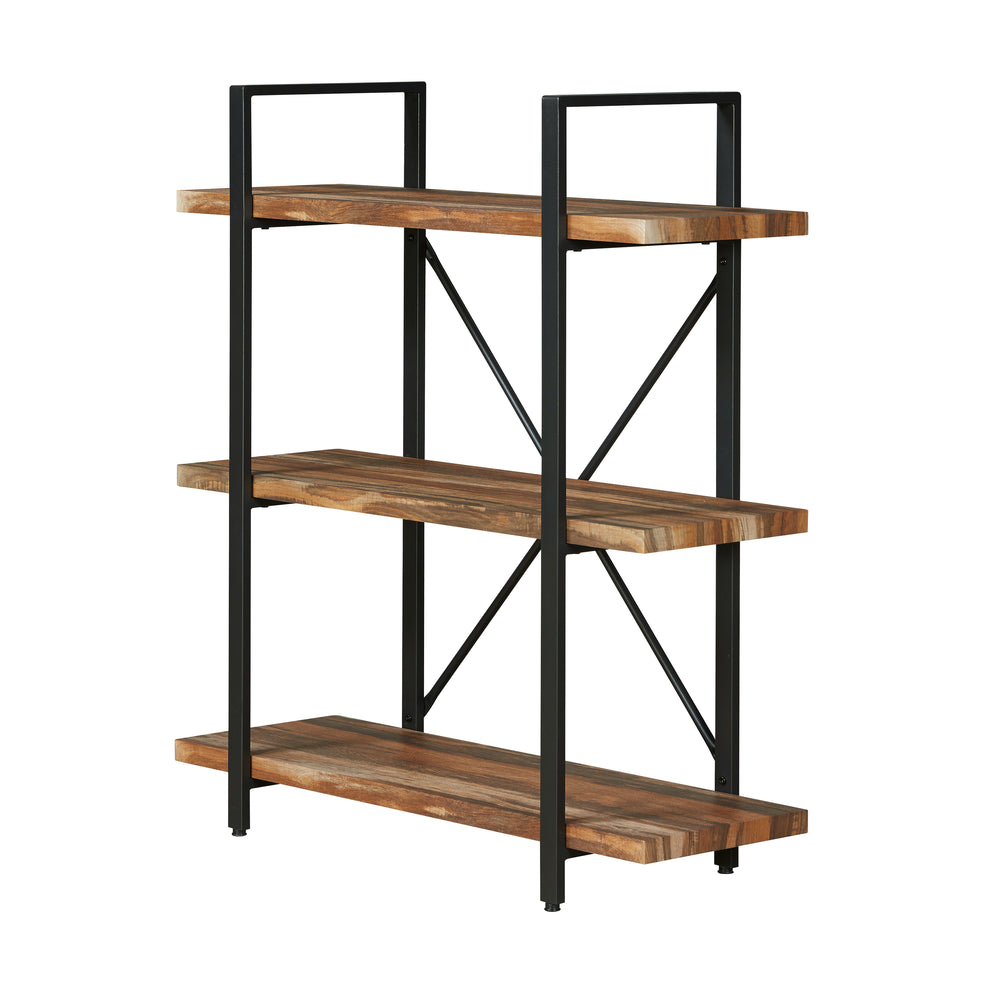 IHOMDEC 3-Tier Industrial Style Bookcase and Bookshelves Retro Brown