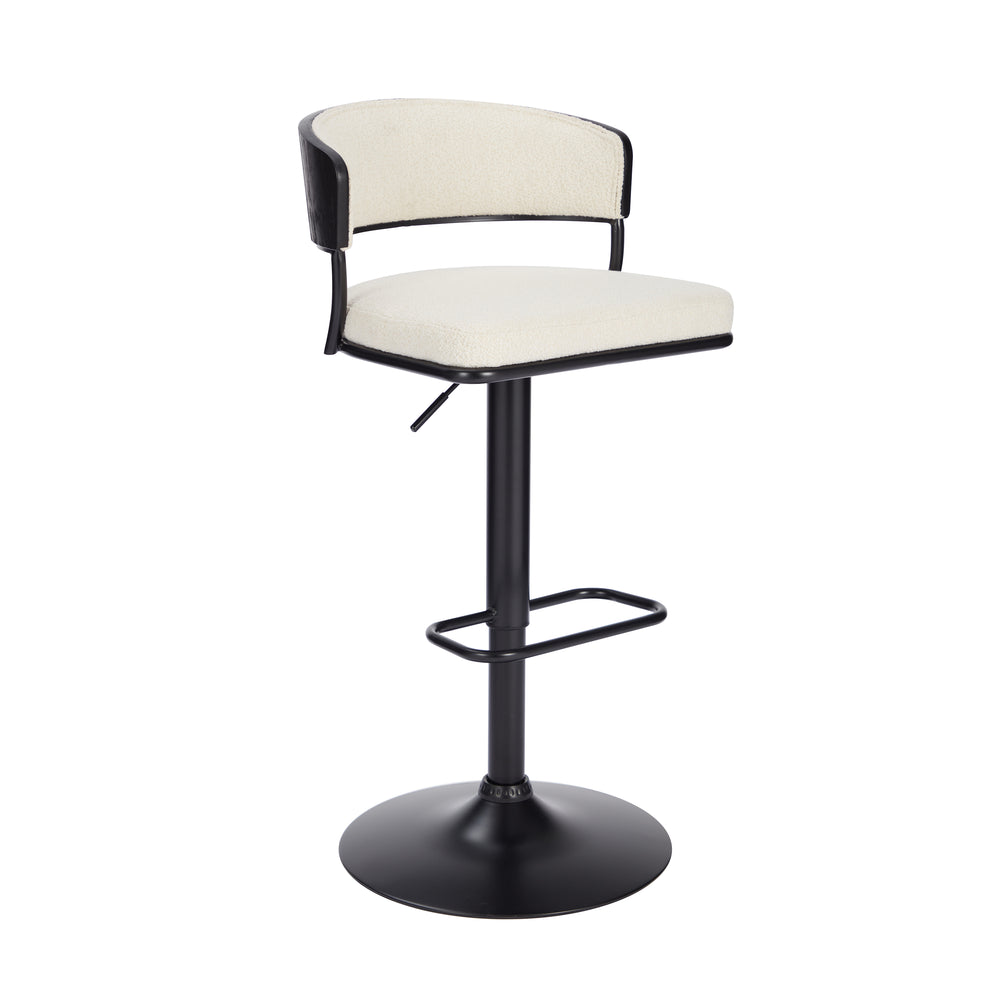 IHOMDEC Modern Wing Back Adjustable Swivel Bar Stools White