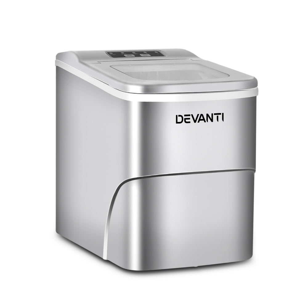 Devanti 2L Portable Commercial Ice Maker Silver