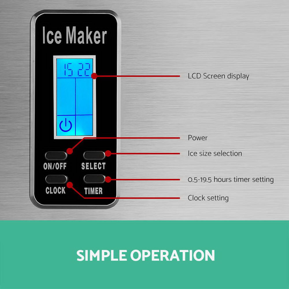 Devanti 3.2L Portable Ice Maker Silver