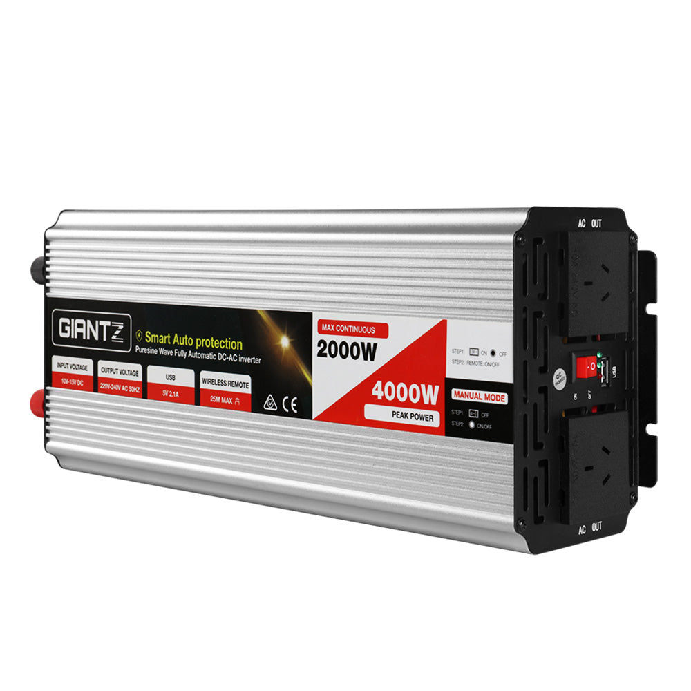 Giantz Power Inverter 2000W/4000W 12V to 240V Pure Sine