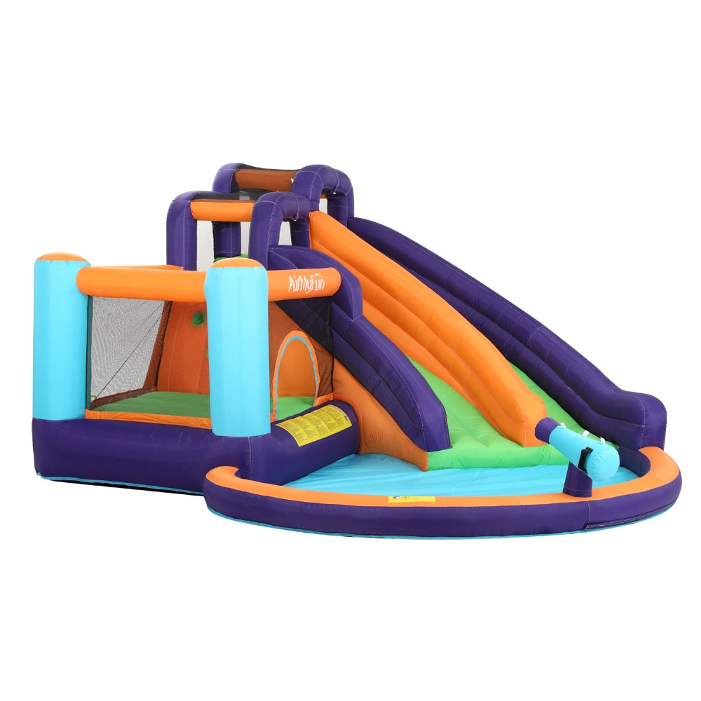 AirMyFun Inflatable Kids Water Double Slide Castle