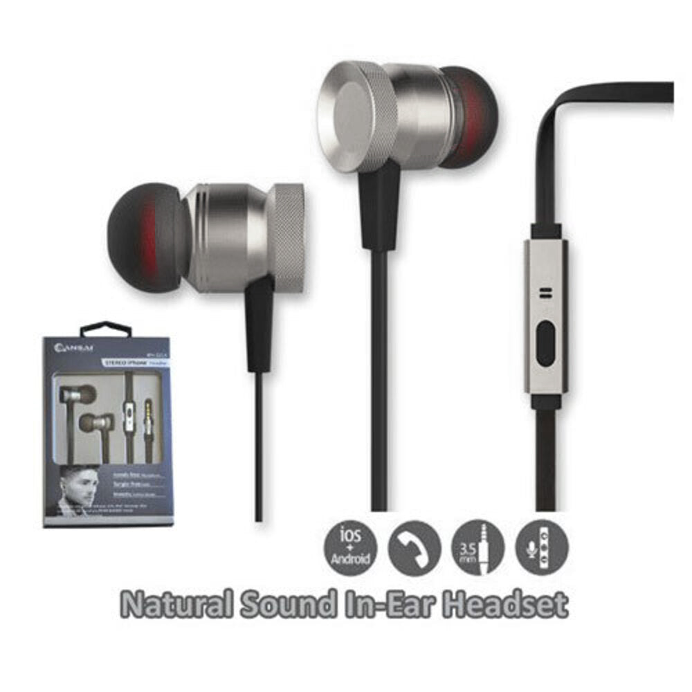 Sansai Stereo Earphones - Metallic Silver