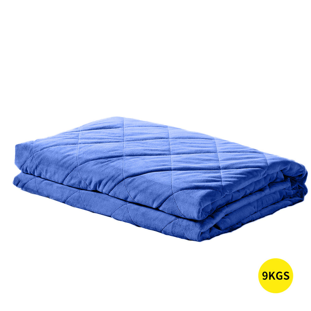 Dreamz Weighted Blanket Heavy Gravity Adults Sleeping Deep Relax Adult 9KG Blue