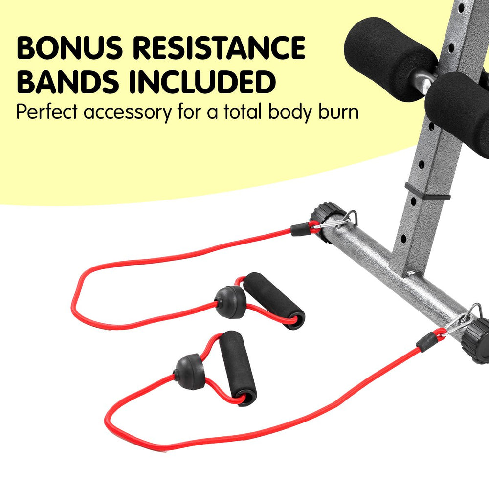 Incline Fitness Sit-Up Bench with Resistance Bands