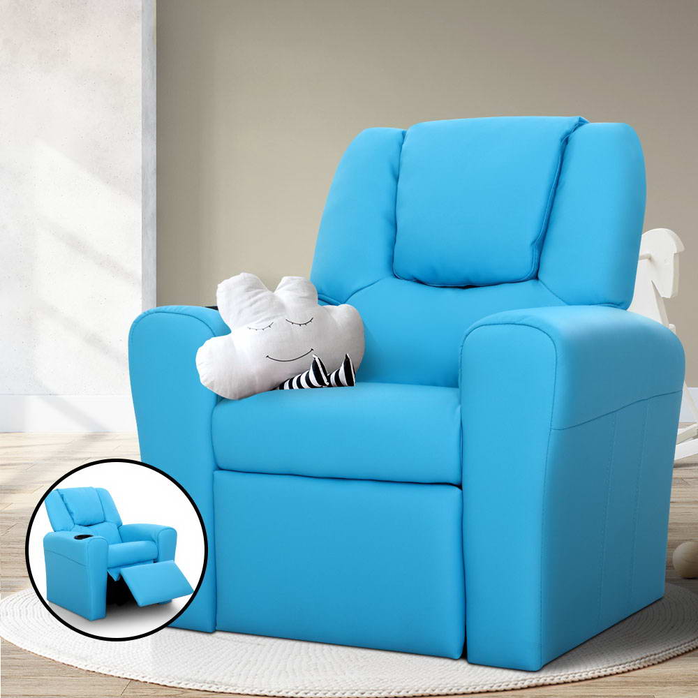 Keezi Luxury Kids Recliner Armchair Blue