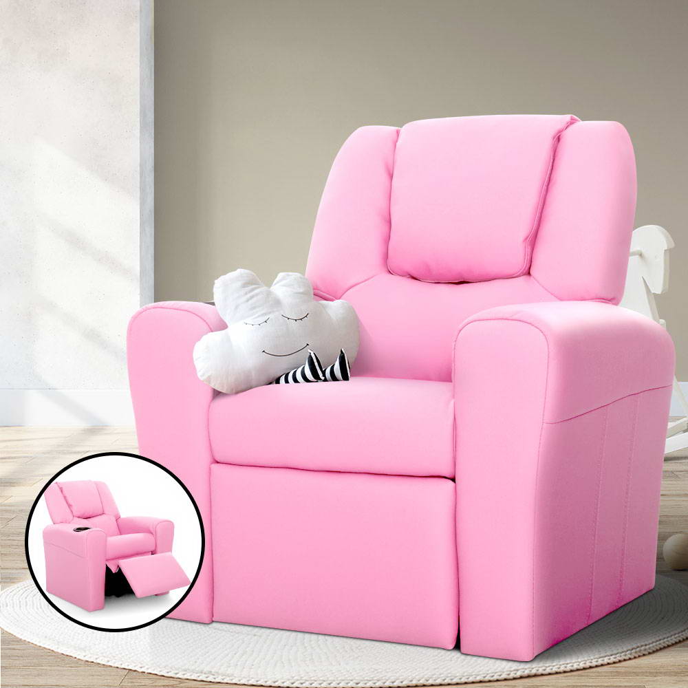 Keezi Luxury Kids Recliner Armchair Pink