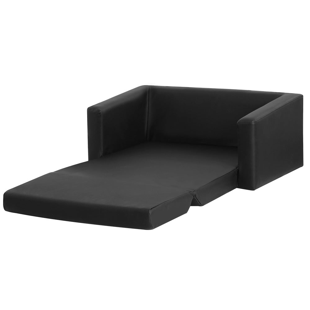 Keezi Kids Convertible Sofa 2 Seater Black