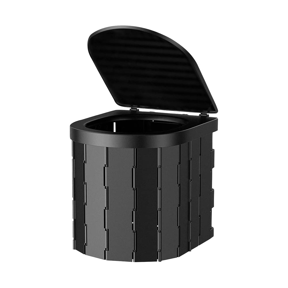 Kiliroo Outdoor Portable Folding Potty with Lid Camping Travel Toilet Black