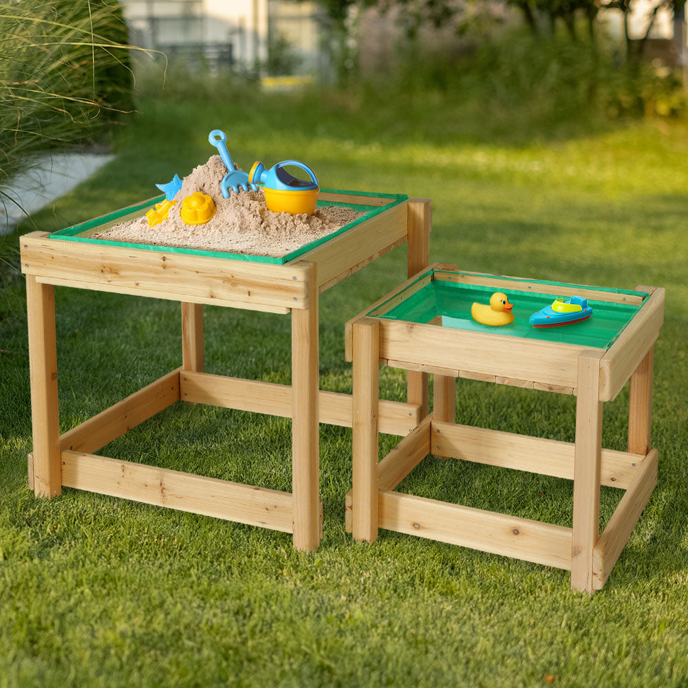 Keezi Kids Sandpit and Water Wooden Table with Cover