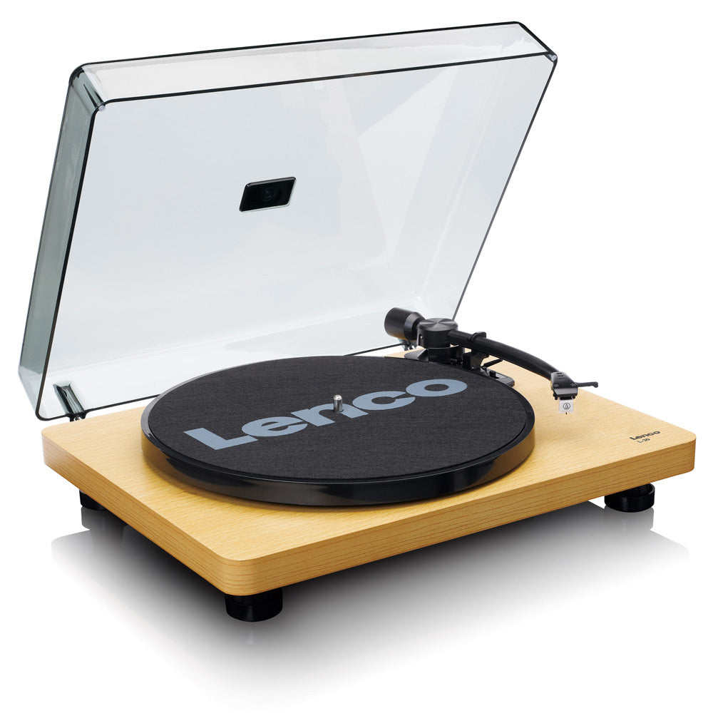 Lenco L-30 Turntable Record Player w/ USB/PC Encoding - Wood