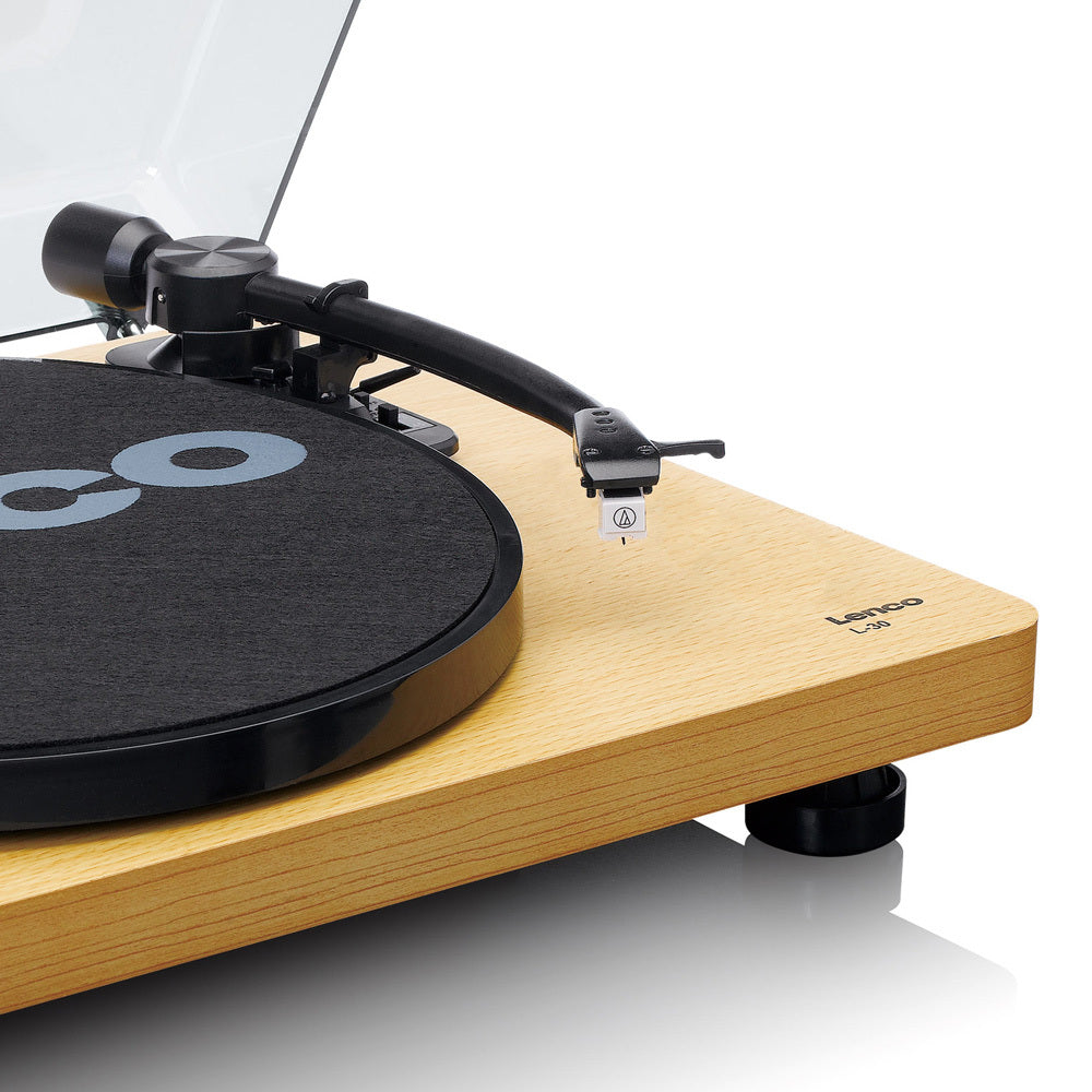 Lenco L-30 Turntable Record Player w/ USB/PC Encoding - Wood