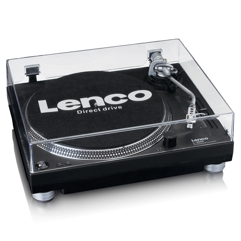 Lenco Professional Direct-Drive Vinyl Record Turntable Black