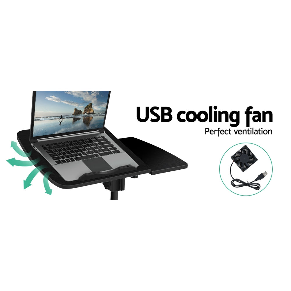 Artiss Adjustable Laptop Desk Stand With Fan Black