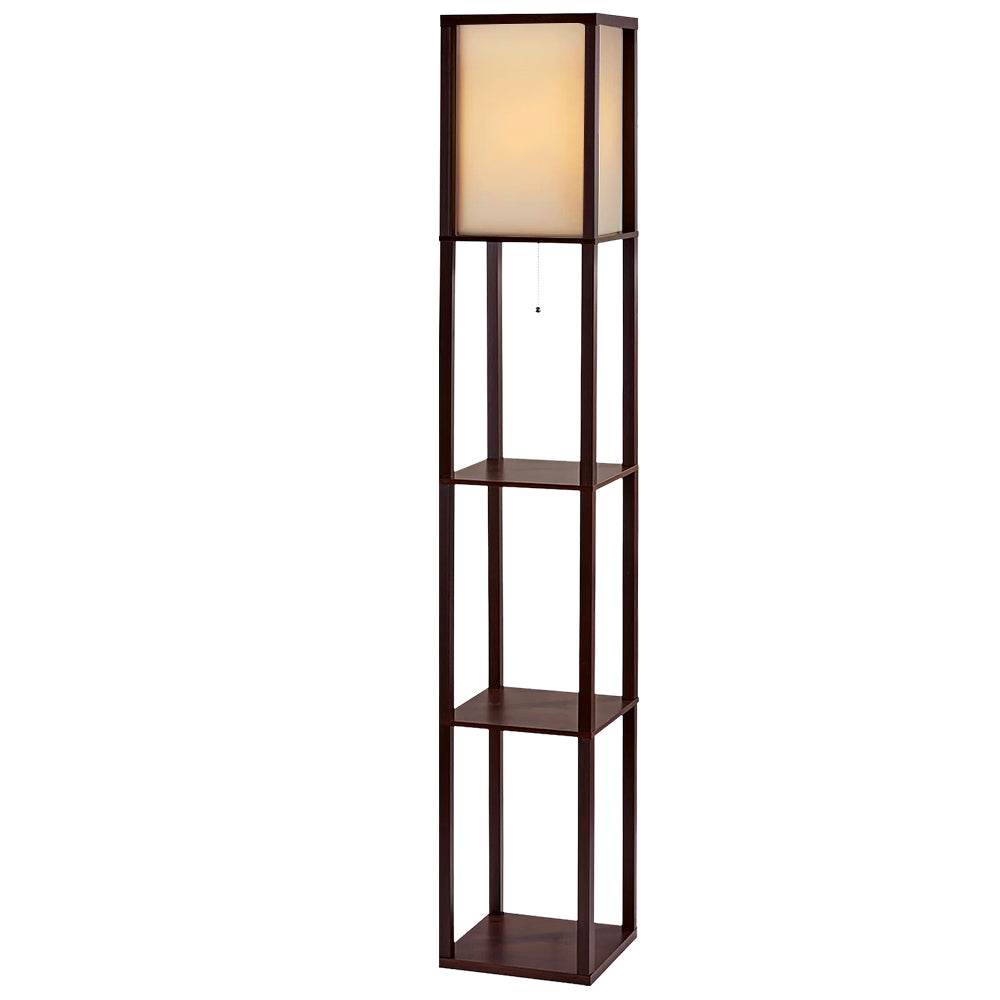 Artiss LED Floor Lamp Storage Shelf Brown