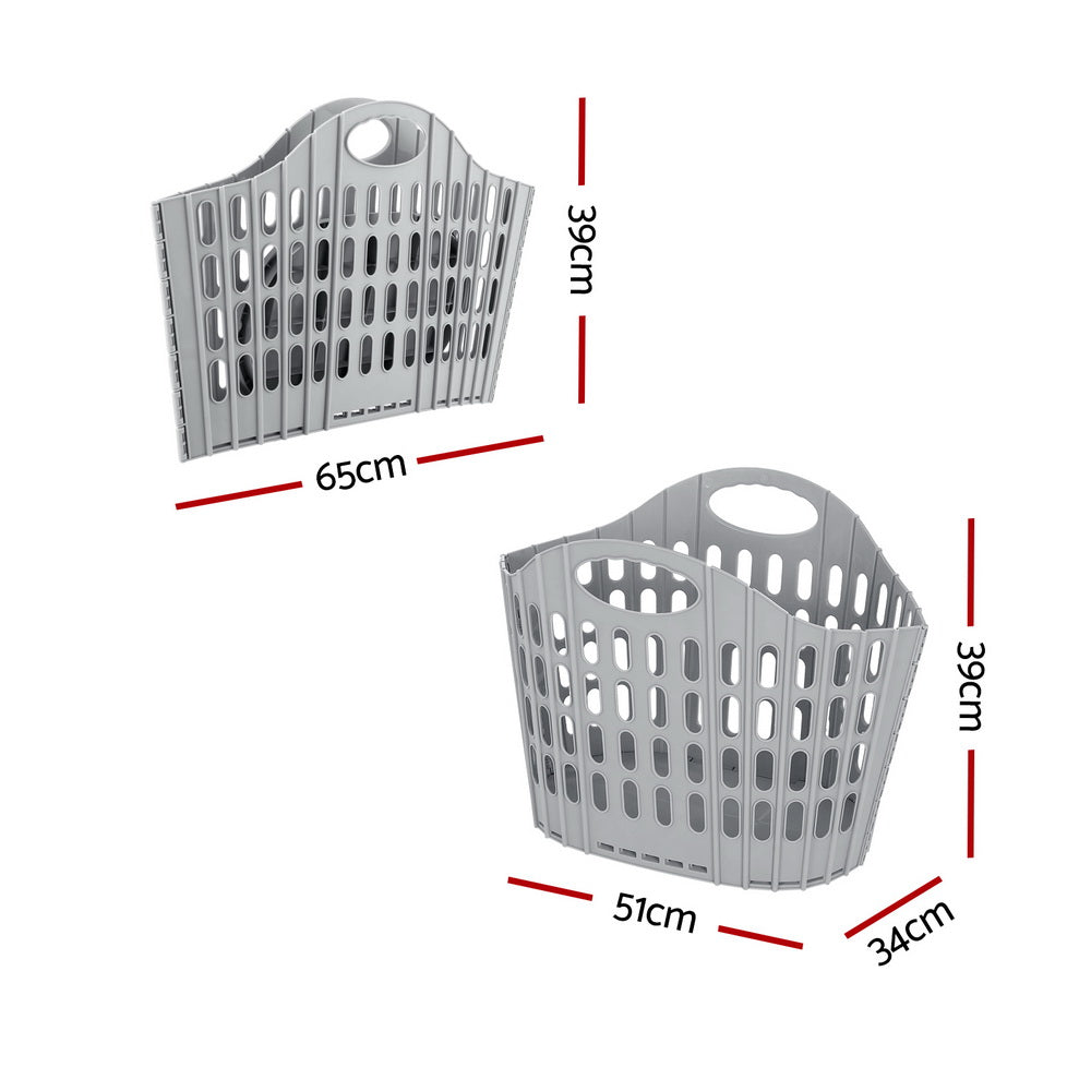 Artiss Laundry Basket Hamper Large Grey
