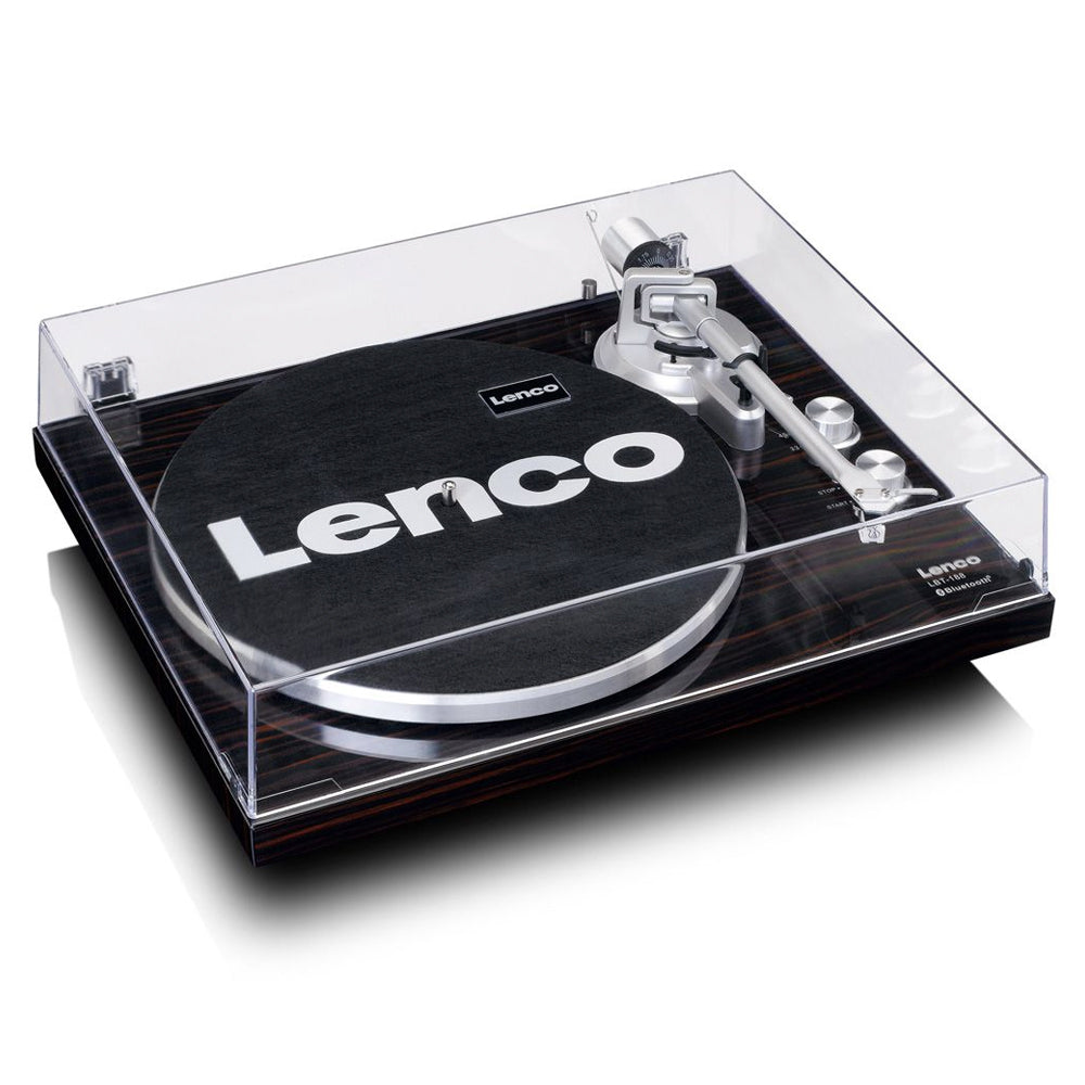 Lenco 42cm Aluminium Bluetooth Vinyl Record Turntable Walnut