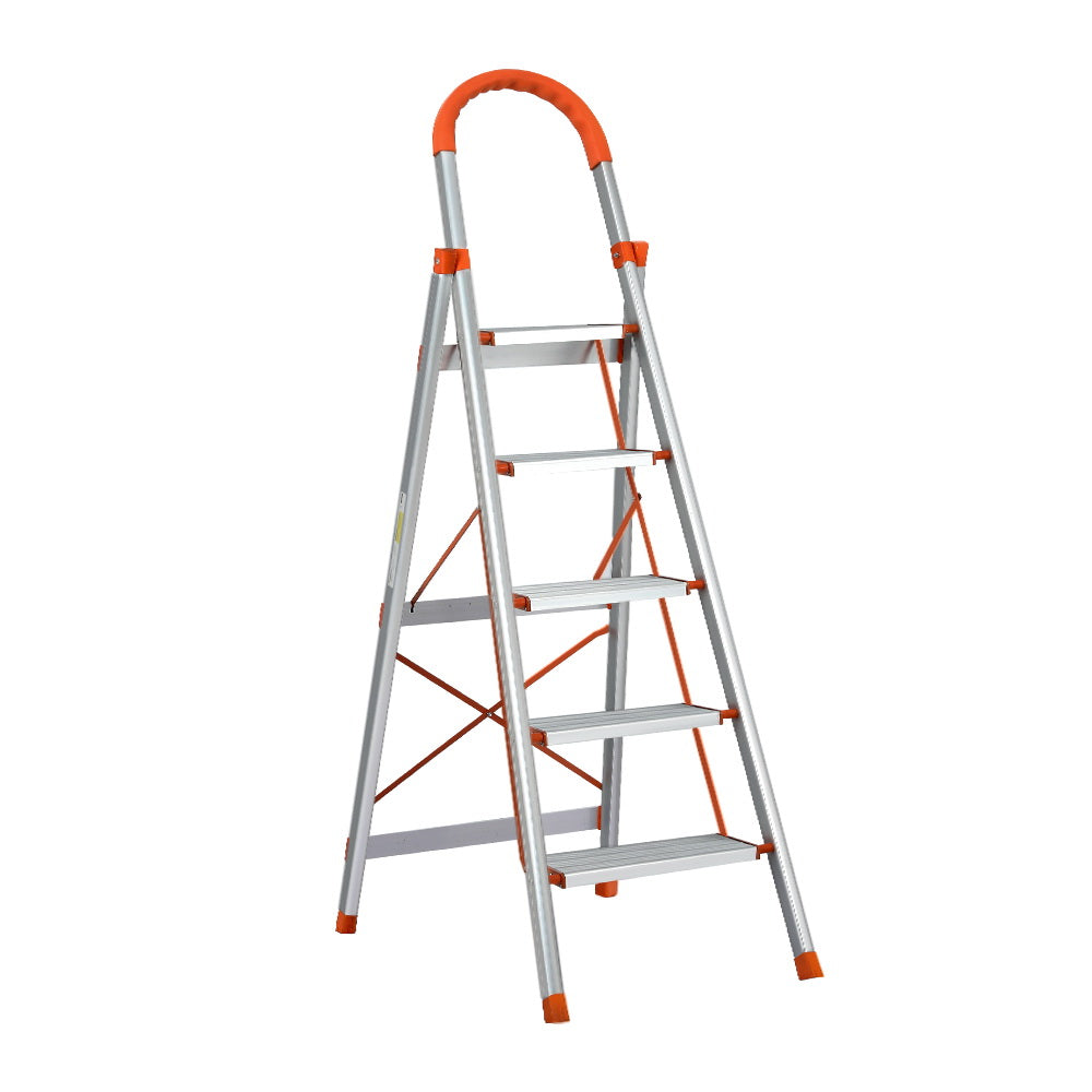 Giantz 5 Step Ladder Multi-Purpose Folding Aluminium