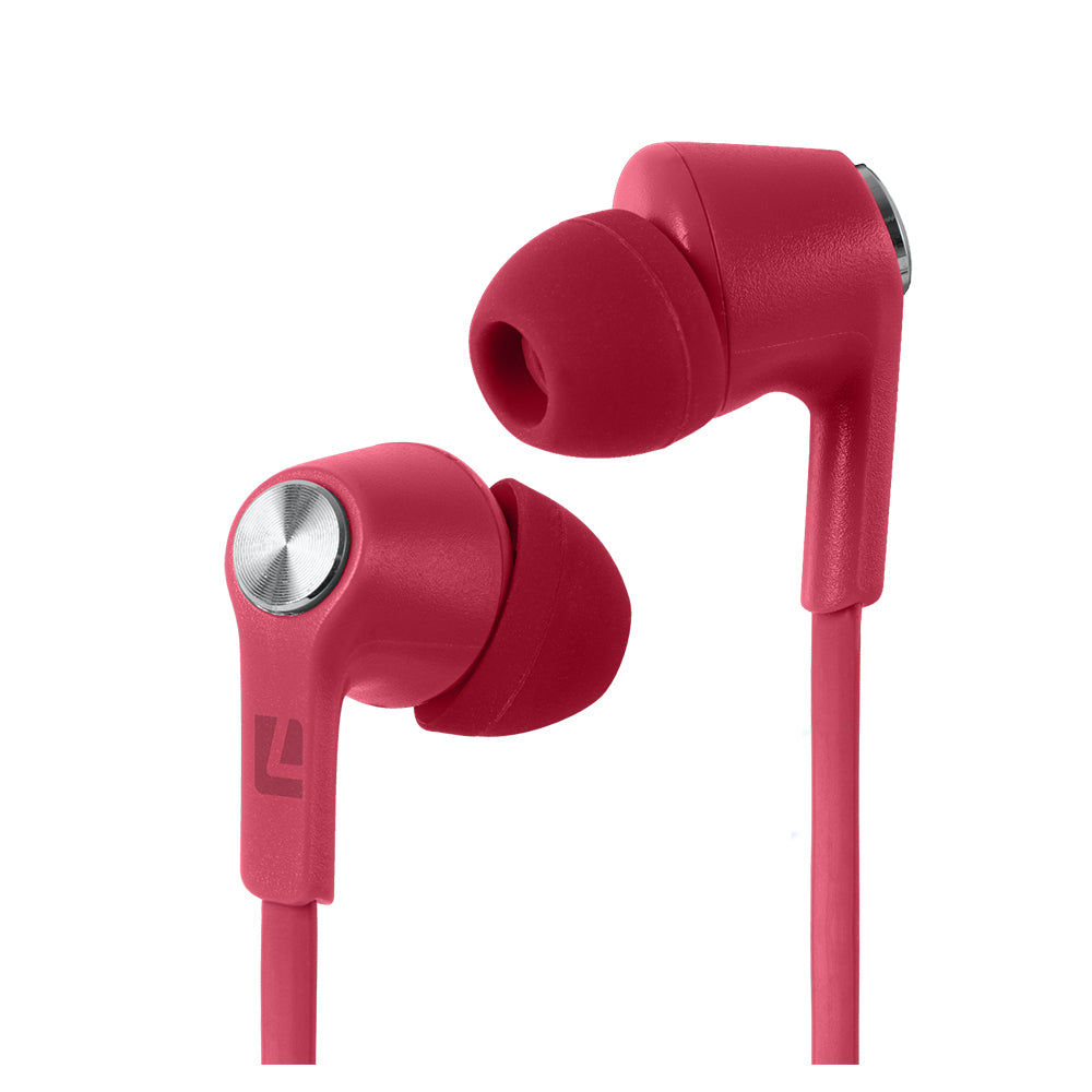 Liquid Ears In-Ear Earphones for Music &amp; Calls w/Music Control - Red