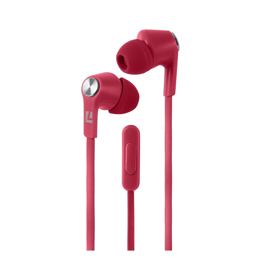 Liquid Ears In-Ear Earphones for Music &amp; Calls w/Music Control - Red