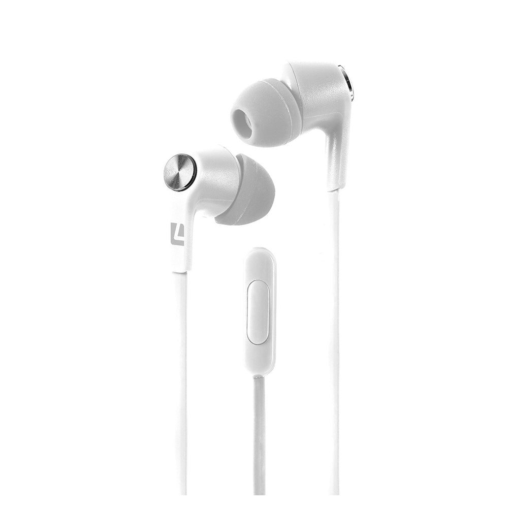 Liquid Ears In-Ear Earphones for Music &amp; Calls w/Music Control - White