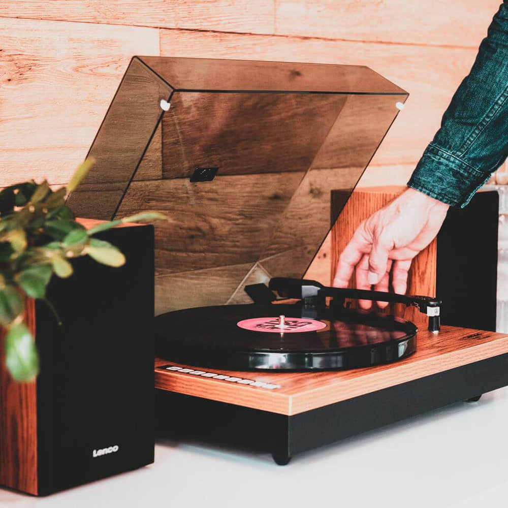 Lenco LS-300 Bluetooth Turntable w/ 2x Speakers - Wood