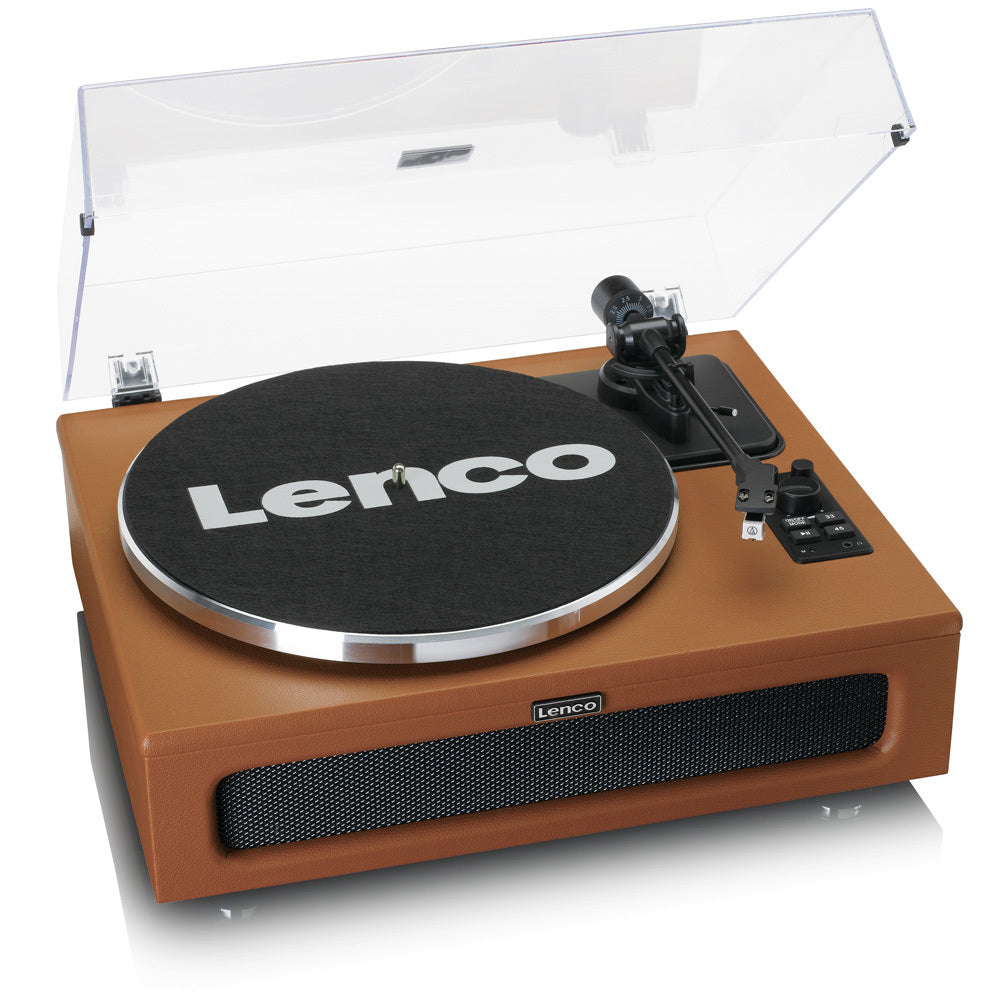 Lenco Turntable Player w/ 4x Built-In Speakers - Brown