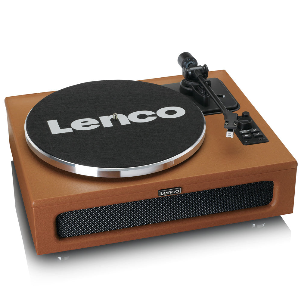 Lenco Turntable Player w/ 4x Built-In Speakers - Brown