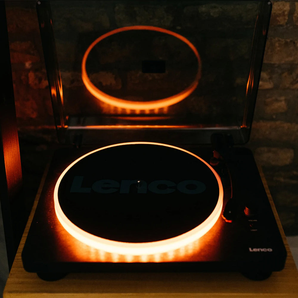 Lenco Turntable w/ LED Lights/Built-in Speakers - Black