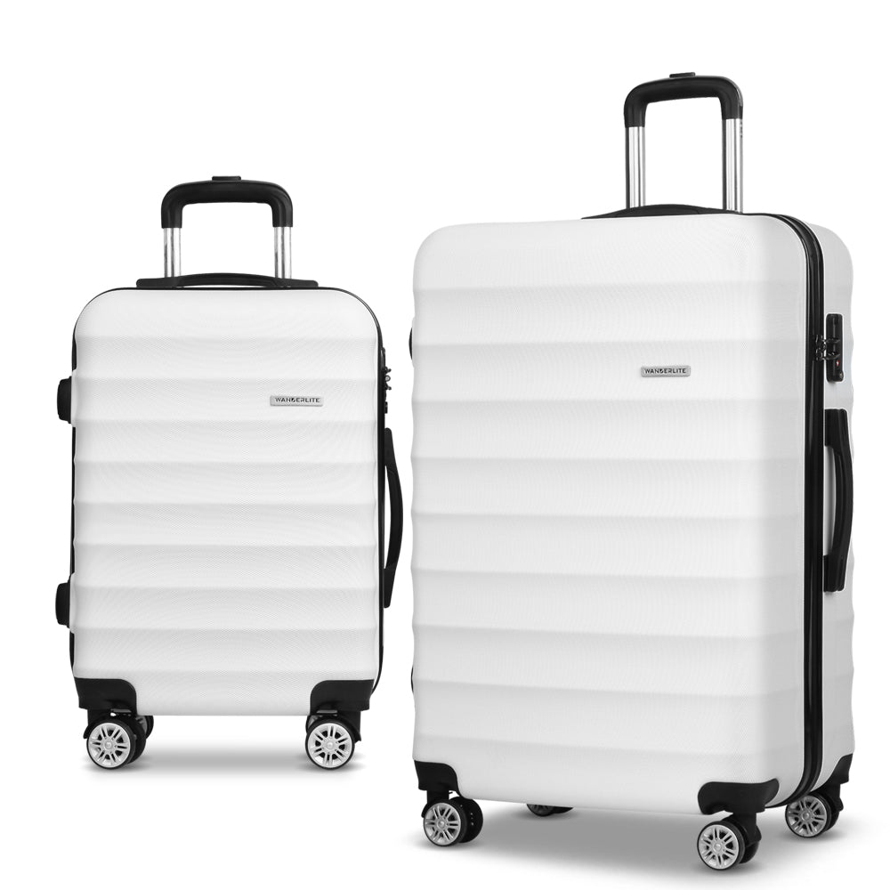 Wanderlite 2pcs Luggage Set White