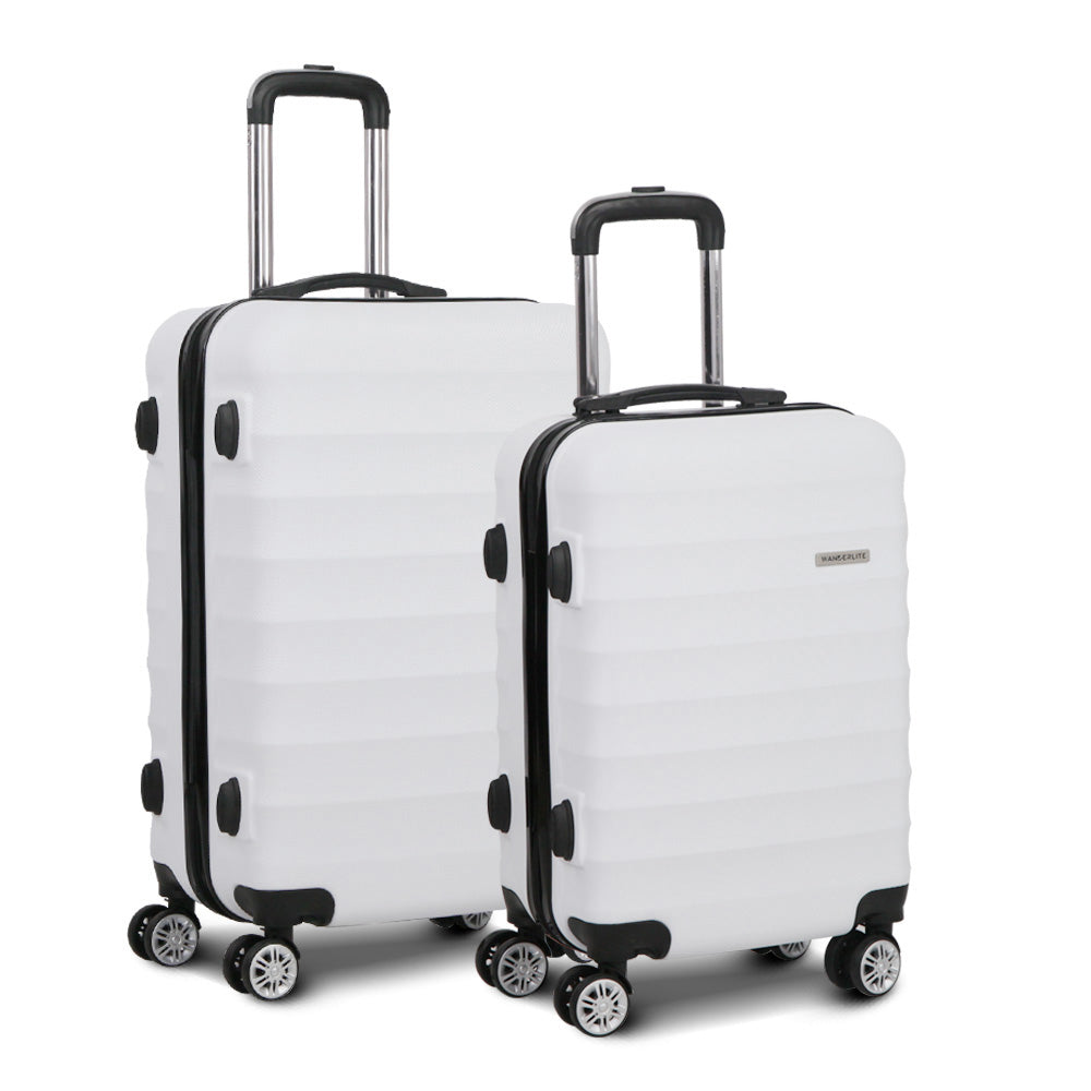 Wanderlite 2pcs Luggage Set White