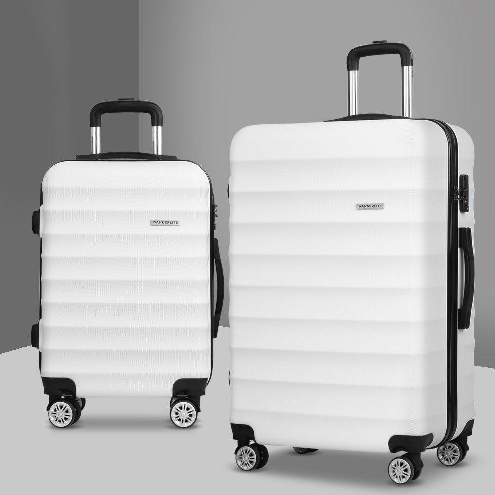 Wanderlite 2pcs Luggage Set White