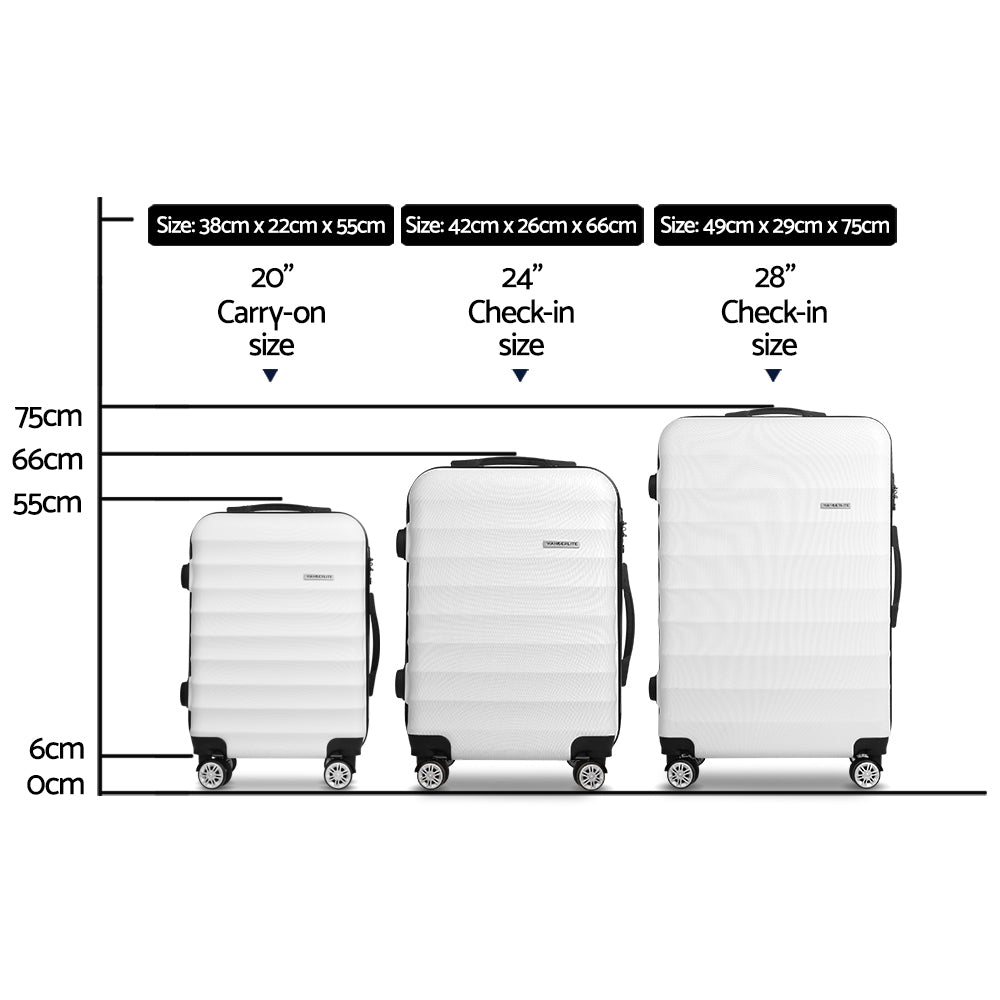 Wanderlite 3pcs Luggage Set White